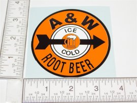 3.5" Diameter Custom A & W Root Beer Logo Sticker 3.5" Diameter Custom A & W Root Beer Logo Sticker